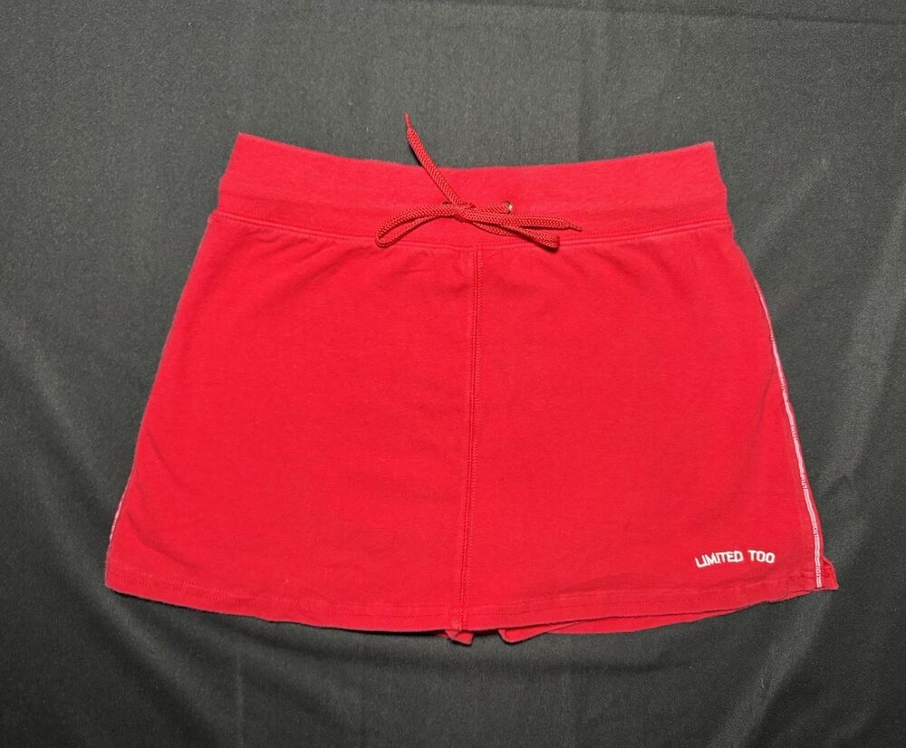 Y2K Limited Too Red Athletic Track Mini Skort Skirt Juniors XL